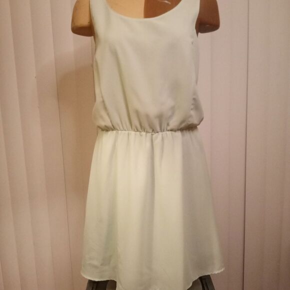 H&M Divided Light Aqua Flowy Ballet Mini Dress Sz 12 - Picture 3 of 8